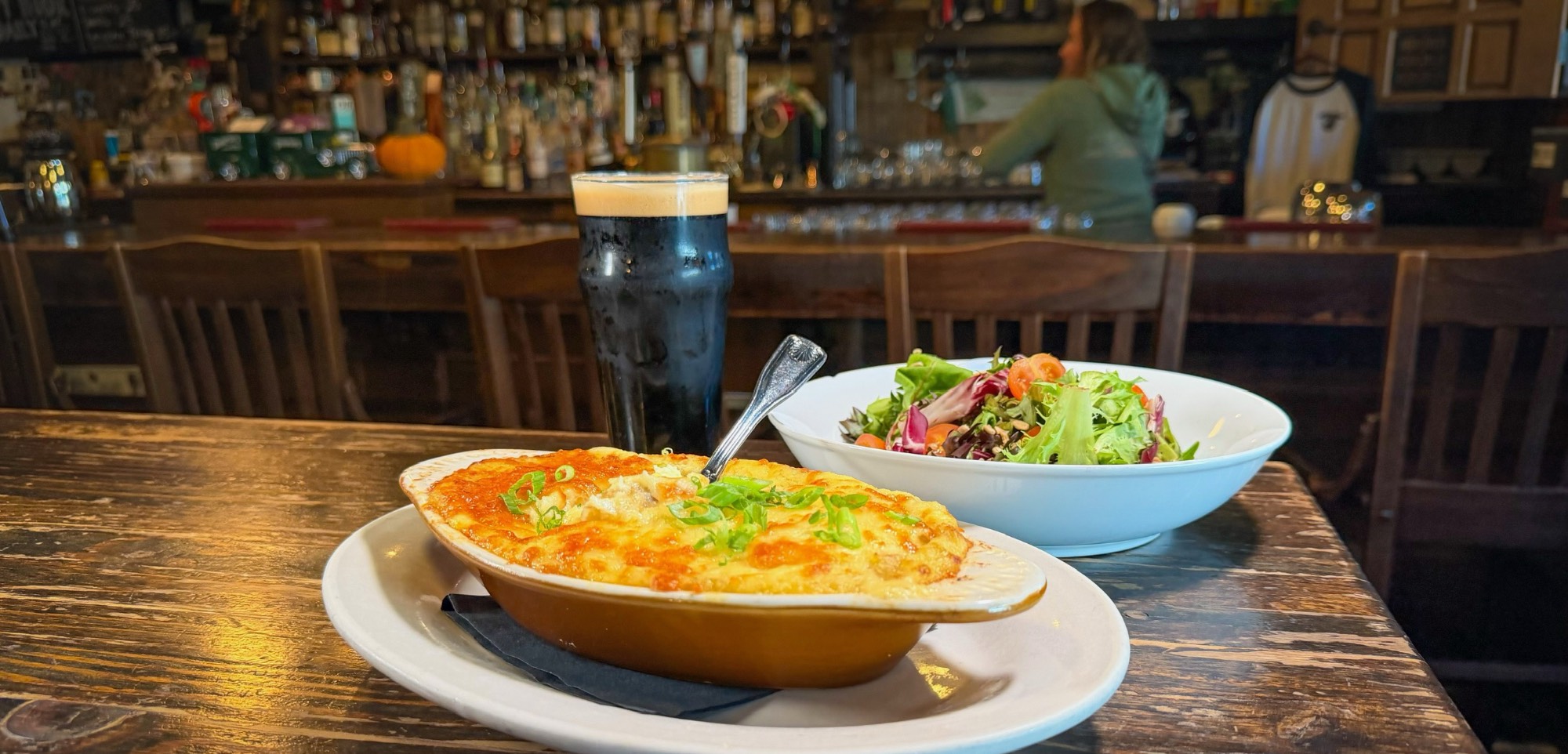 Shepherd's Pie and salad at ChurchKey Pub